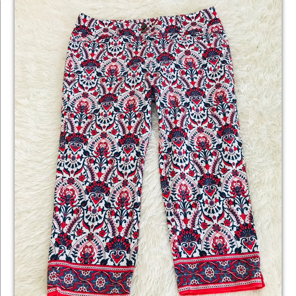 Loft Floral Print Cropped Pants 10P